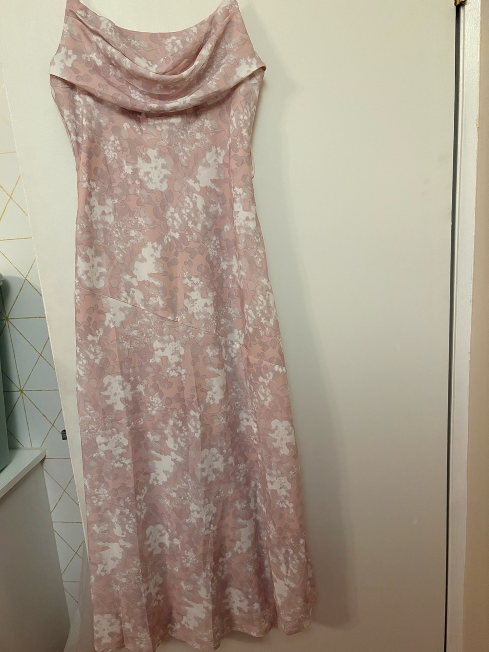 Hello Molly Blush Pink Floral Cowl Maxi Dress